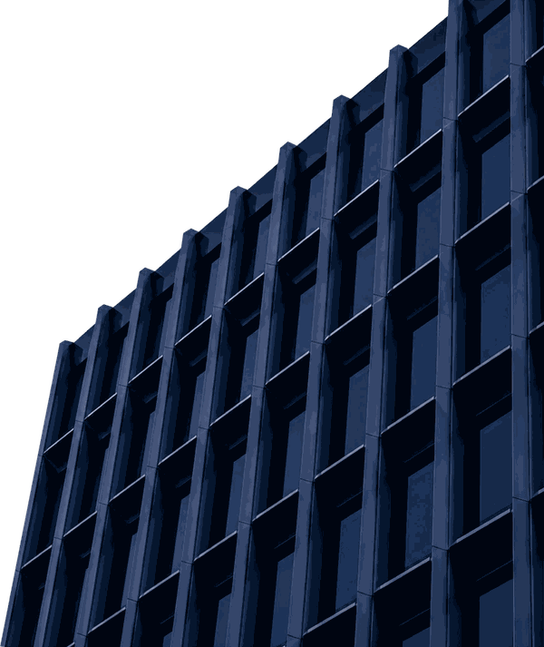 Blue glass building facade